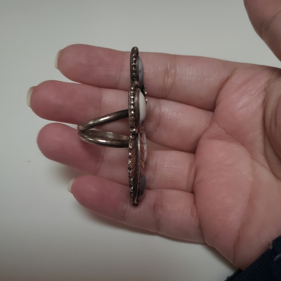 Aesthetic Arrest Dendritic Agate 4 stone ring Artisan Handmade - Picture 5 of 6